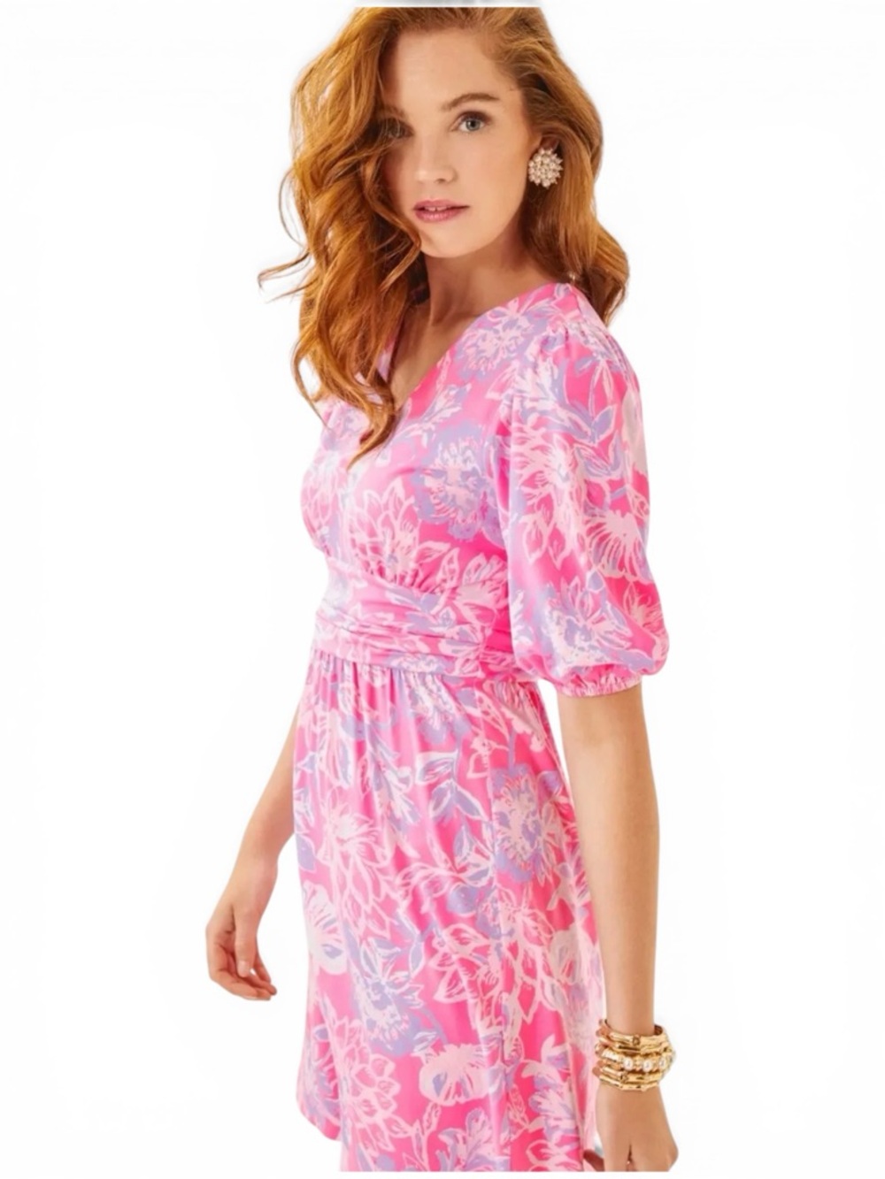 NWT Lilly Pulitzer Brightman Dress Roseau Pink Zen Garden 10 - Picture 3 of 6